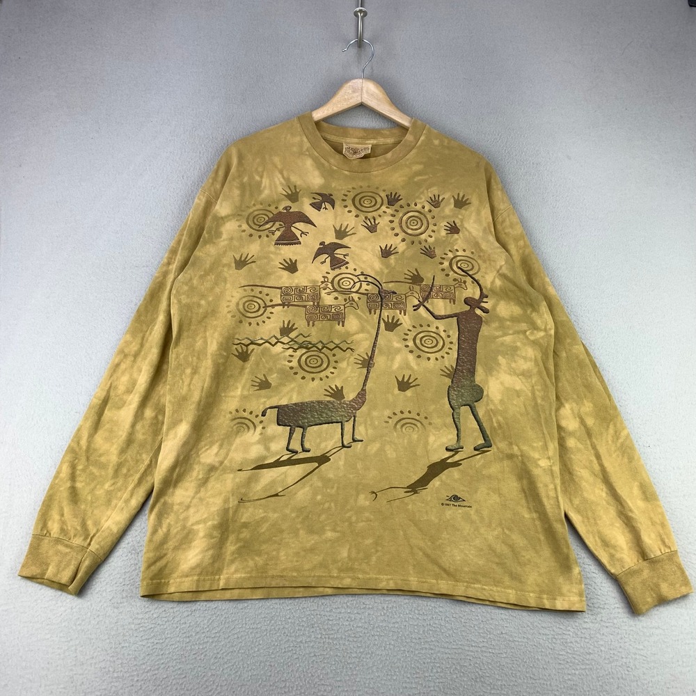 VTG The Mountain Cave Art T-Shirt Mens Large Southwestern Native 1997 Graphic